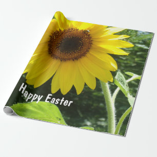 Happy Easter, Big Yellow Daisy, Wrapping Paper.  Paper