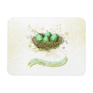 Happy Easter! - Birds nest with colourful eggs Magnet
