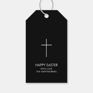 Happy Easter Black and White Gift Tags