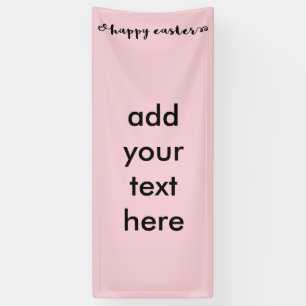 Happy Easter Black Typography Soft Pink Background Banner