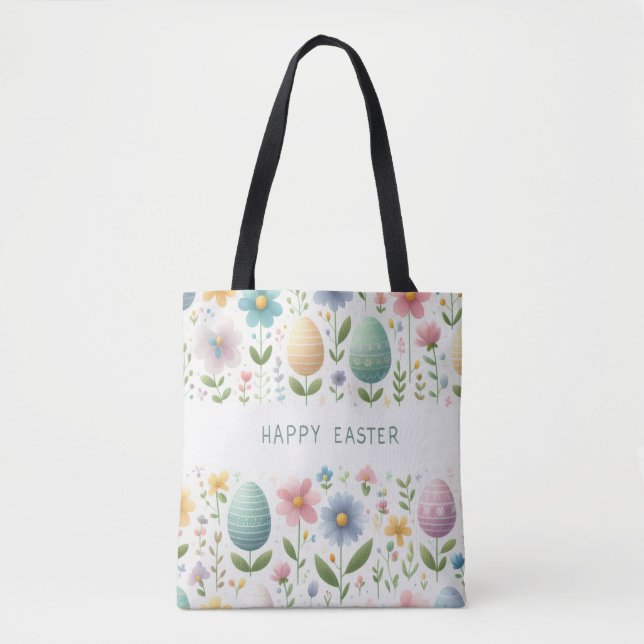 Happy Easter Blossoms Tote Bag (Front)