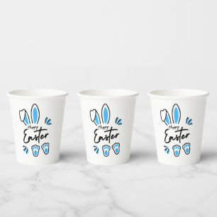 Happy Easter blue Paper Cups