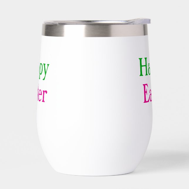 Happy easter boho green pink kids add name title (Left)