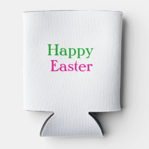 Happy easter boho green pink kids add name title can cooler