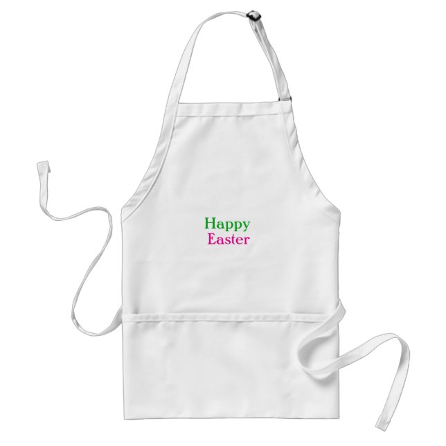 Happy easter boho green pink kids add name title standard apron (Front)