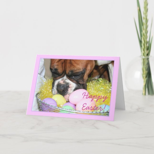 Happy Easter Boxer greeting card (Front)