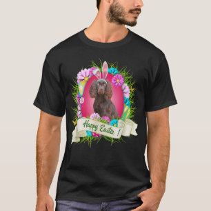 Happy Easter Boykin Spaniel Wearing Bunny Ear Eggs T-Shirt