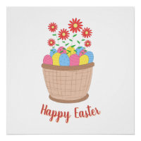 Happy Easter Bright Spring Decorative Wall Visual