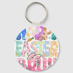 happy easter bruh (2), retro, vintage key ring