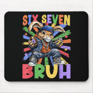 Happy Easter Bruh 6 7 Six Seven 67 Bunny Easter Eg Mouse Pad