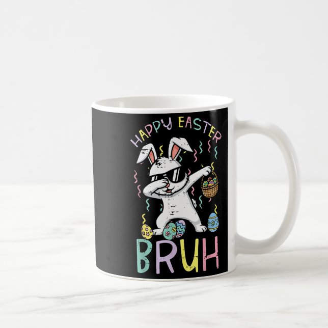 Happy easter bruh bunny dab cool rabbit meme boys coffee mug (Right)