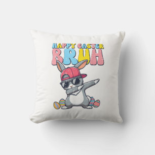 Happy Easter Bruh Bunny Dab Rabbit Dance Boys Kids Cushion