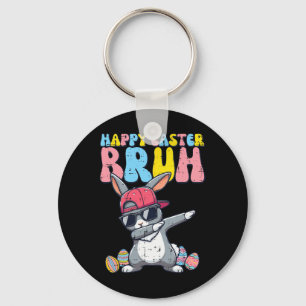 Happy Easter Bruh Bunny Dab Rabbit Dance Boys Kids Key Ring
