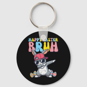 Happy Easter Bruh Bunny Dab Rabbit Dance Boys Kids Key Ring