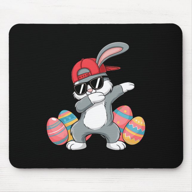 Happy Easter Bruh Bunny Dab Rabbit Dance Boys Kids Mouse Pad (Front)