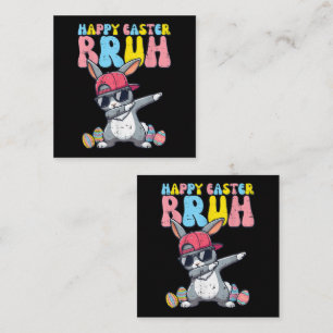 Happy Easter Bruh Bunny Dab Rabbit Dance Enclosure Card