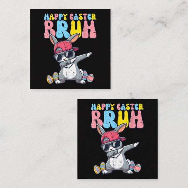 Happy Easter Bruh Bunny Dab Rabbit Dance Enclosure Card (Front/Back)