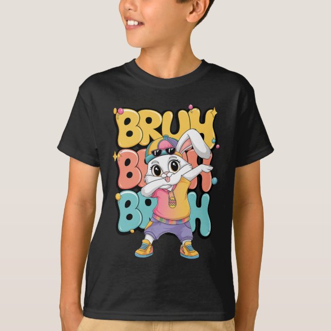 Happy Easter Bruh Bunny Dabbing Tee  (Front)