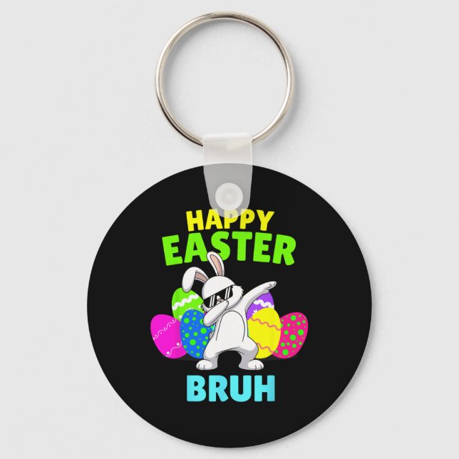 Happy Easter Bruh- Funny Easter Gen Alpha Boy East Key Ring (Front)
