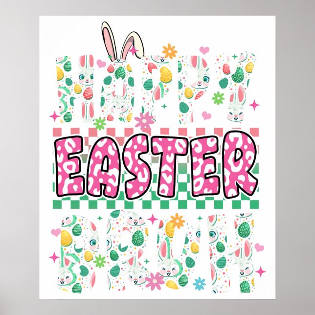 happy easter bruh, retro, vintage poster (Front)