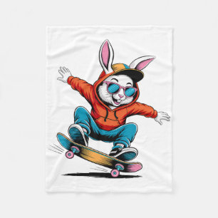Happy Easter Bruh Skateboarding Bunny Easter Toddl Fleece Blanket