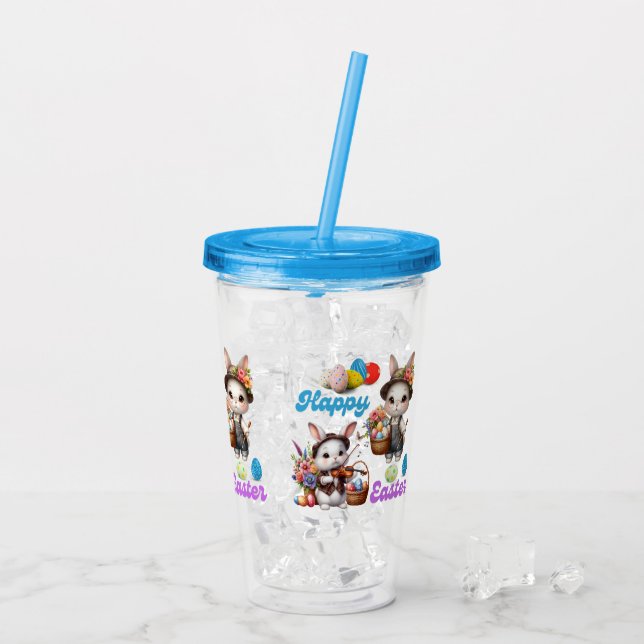 Happy Easter Bunnies  Acrylic Tumbler (Back Ice)