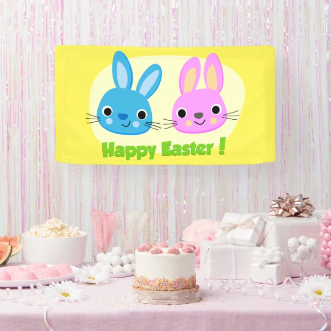 "HAPPY EASTER" BUNNIES  BANNER (Party)