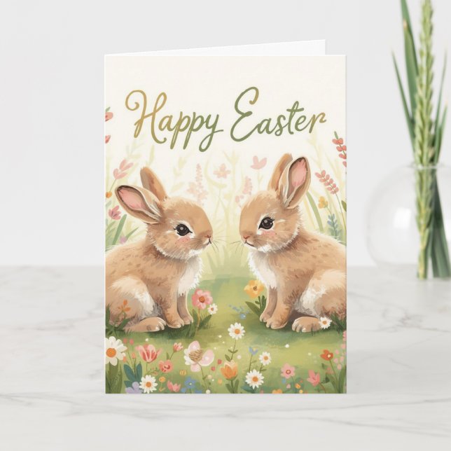 Happy easter bunnies card (Front)
