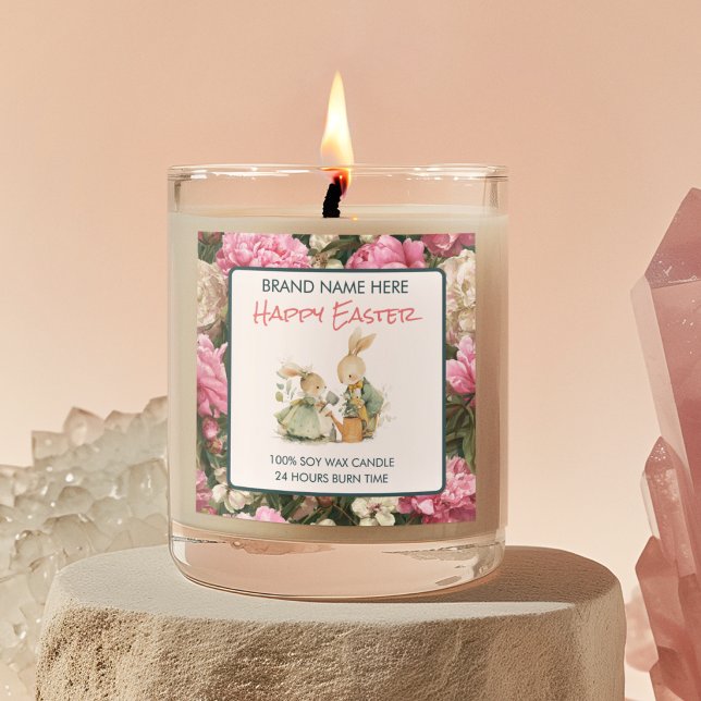 Happy Easter Bunnies Custom Candle Label (Creator Uploaded)