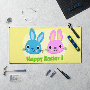 "HAPPY EASTER" BUNNIES DESK MAT