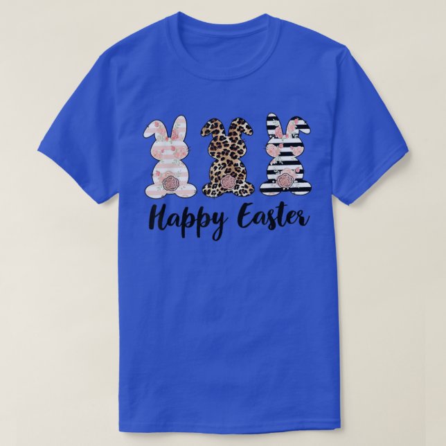 Happy Easter Bunnies Easter Bunny Leopard Easter M T-Shirt (Design Front)