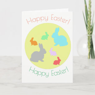 Happy Easter Bunnies Greeting Card
