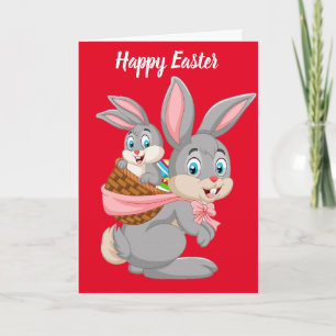 Happy Easter Bunnies Holiday Card