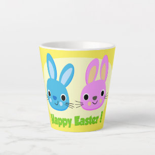 "HAPPY EASTER" BUNNIES  LATTE MUG