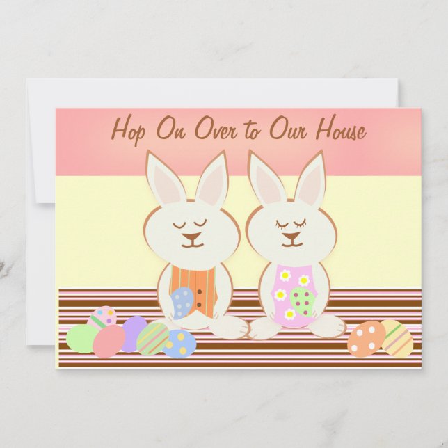 Happy Easter Bunnies Luncheon Invitation (Front)