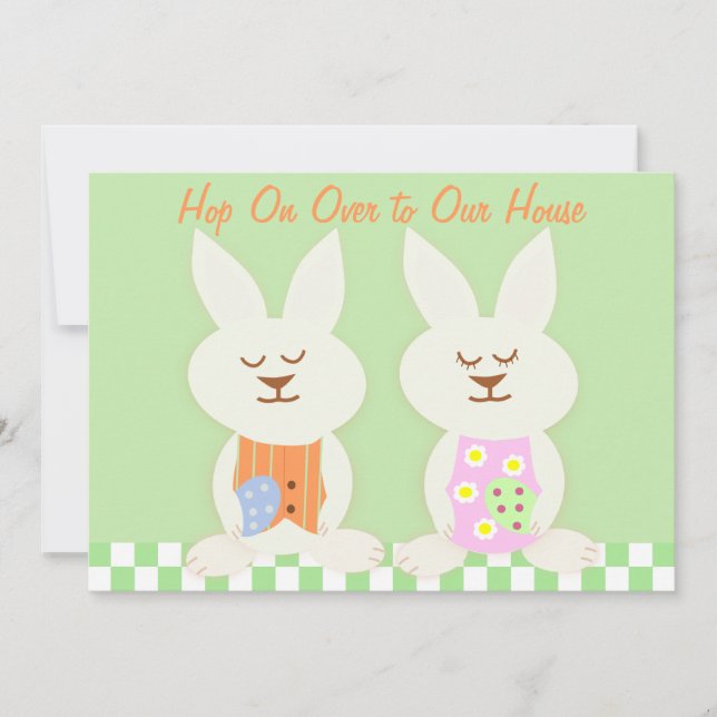 Happy Easter Bunnies Luncheon Invitation (Front)