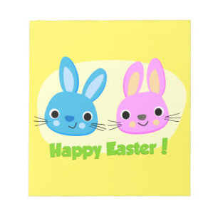 "HAPPY EASTER" BUNNIES  NOTEPAD