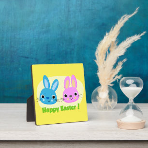 "HAPPY EASTER" BUNNIES PLAQUE