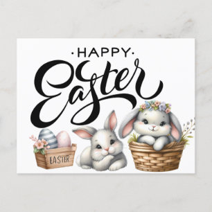 Happy Easter Bunnies  Postcard