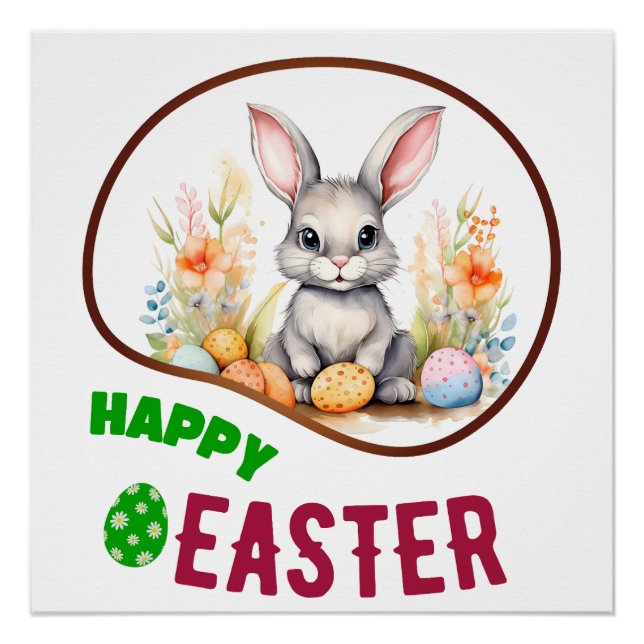 Happy Easter - Bunnies Poster (Front)