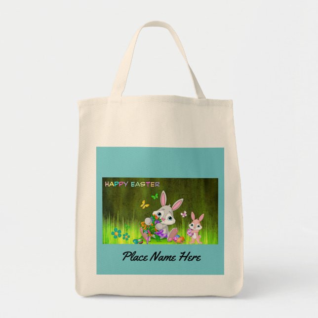 Happy Easter Bunnies Tote Bag (Front)