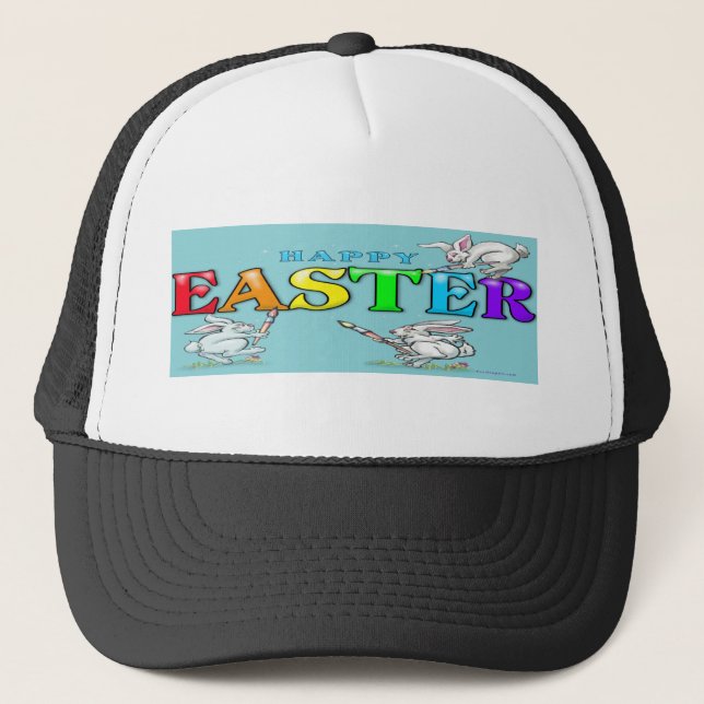 Happy Easter Bunnies Trucker Hat (Front)