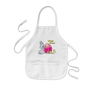 Happy Easter Bunny and Baby Chick Kids Apron