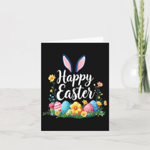Happy Easter Bunny And Egg Hunt Cute Rabbit  Card