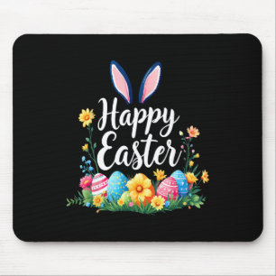 Happy Easter Bunny And Egg Hunt Cute Rabbit  Mouse Pad