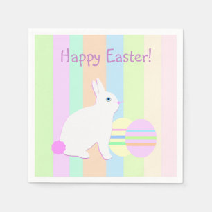 Happy Easter Bunny and Eggs Napkin