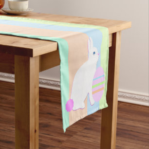 Happy Easter Bunny and Eggs Short Table Runner