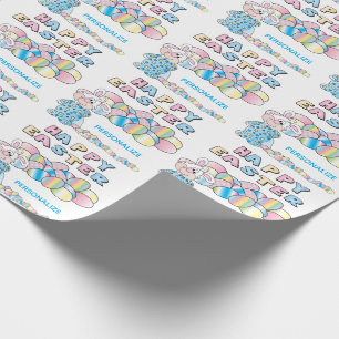Happy Easter Bunny and Eggs - Wrapping Paper