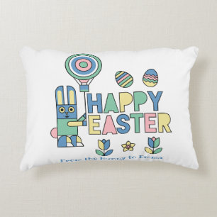 Happy Easter Bunny Balloon – Cute Personalized Decorative Cushion