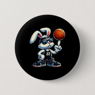 Happy Easter Bunny Basketball Kids Boys Sport Love 6 Cm Round Badge